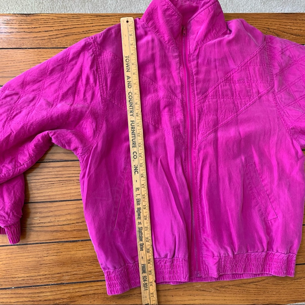 Vintage Bocoo Hot Pink 100% Silk Jacket 1980s 1990s Size Medium - Picture 5 of 15